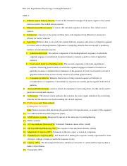 Psy Unit I Vocabulary List Doc Psy Experimental Psychology