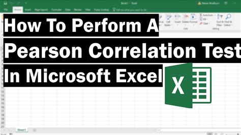 How To Perform A Pearson Correlation Test In Excel YouTube