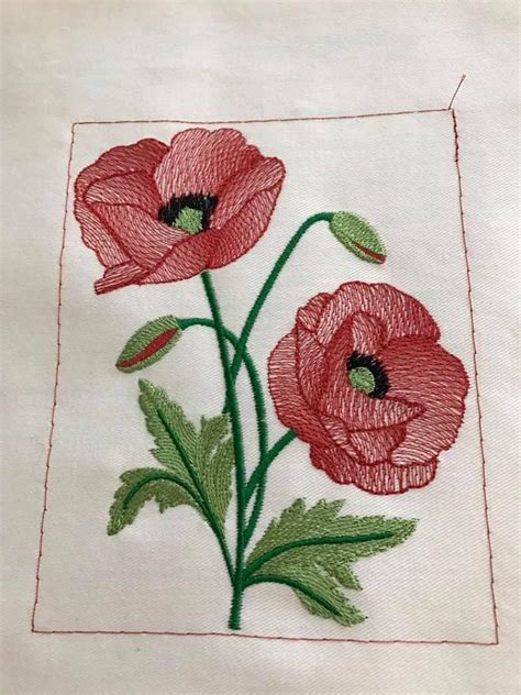 Poppies Free Machine Embroidery Design Elevate Your Creations With