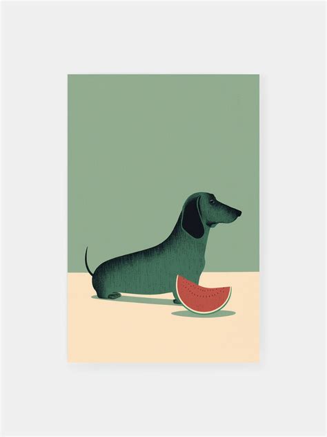 Melon Sausage Dog Poster - Klumo Shop