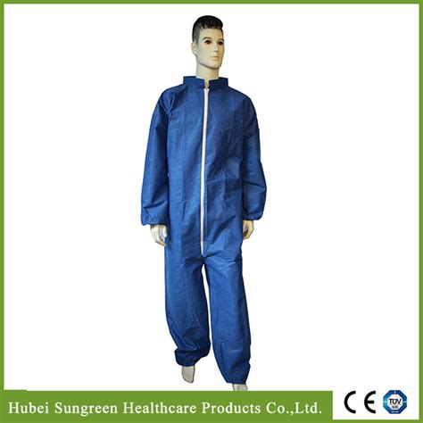 Disposable Dark Blue Sms Non Woven Coverall Safety Coverall China