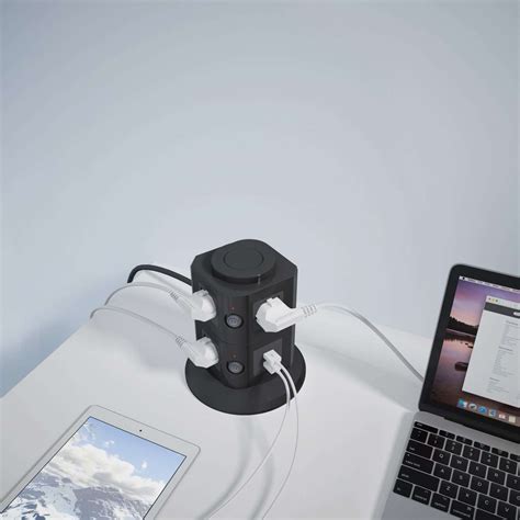 7 Way Plug Socket Tower With Usb And Switch Jeostorm