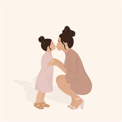 Mother Daughter Illustration Mother Art Mother Daughter Art Mommy