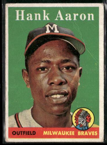 Topps Hank Aaron A Milwaukee Braves Vg Ex Read Ebay