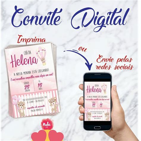 CONVITE DIGITAL URSINHA BALOEIRA Elo7 Produtos Especiais