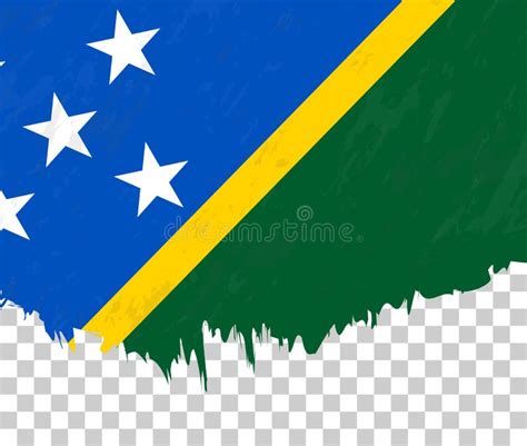 Bandeira De Solomon Islands No Curso Arredondado Da Escova Do Grunge