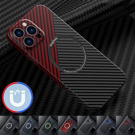 Carbon Fiber Magnetic Macsafe Case For Magsafe Iphone 11 12 13 15 Pro