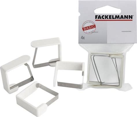 Fackelmann Tafelkleed Klemmen Stuks Mm Rvs Wit Bol