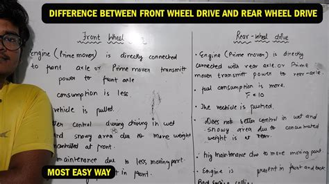 Difference Between Front Wheel Drive And Rear Wheel Drive Front