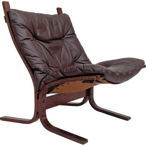 Fauteuil Norv Gien Vintage Siesta En Cuir Et Bois Courb Par Ingmar