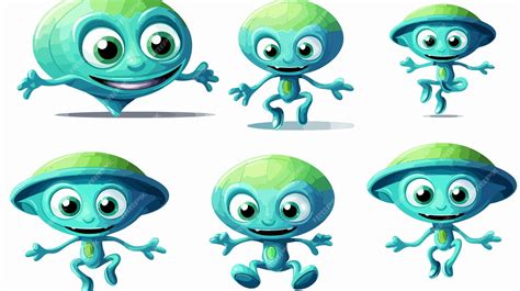 Cute Cartoon Alien Character Illustration For Childrens Books And