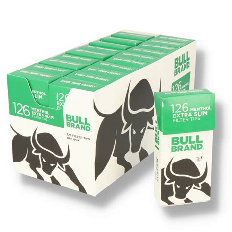 Bull Brand Extra Slim Menthol 5.3mm Cigarette Filter Tips Sticks (Full Box)