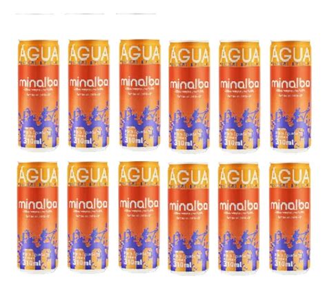 12 Latas Agua Mineral Minalba Natural Gas Lata 310ml MercadoLivre