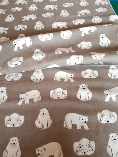 Polar Bears Gray Organic Cotton Flannel Northerly Collection Etsy