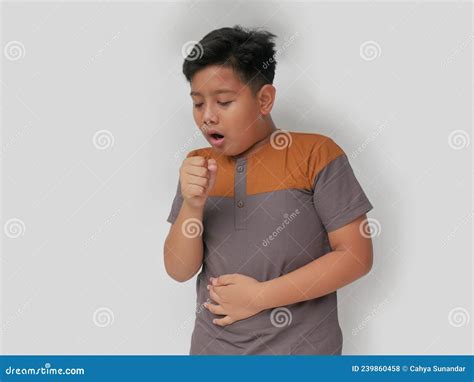 Handsome Asian Boy With Cough Expression Stock Photo Image Of