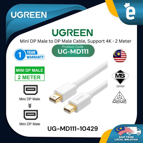 Ugreen Md Mini Display Port Male To Mini Display Port Male Cable