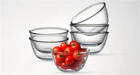 Nutriups Pieces Glass Mixing Bowl L Thick High Borosilicate Glass