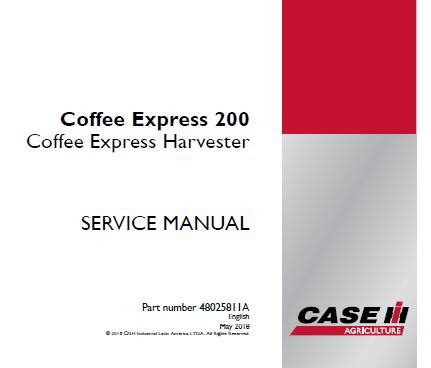 Case Ih Coffee Express Harvester Service Repair Manual Service