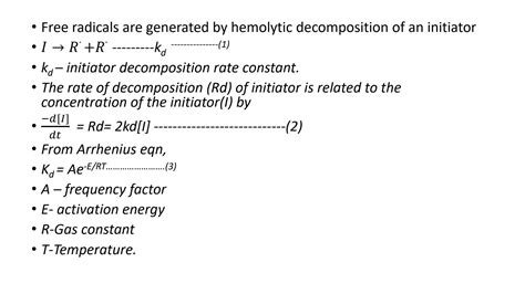 Solution Kinetics Of Free Radical Polymerisation Studypool