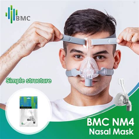 BMC mascarilla Nasal NM4 CPAP máscara para dormir con casco S M L