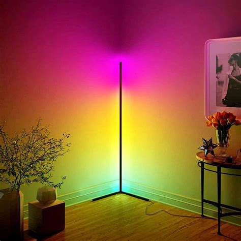 Floor Lamp Rgb Led Corner Lamp With Remote Control Etsy