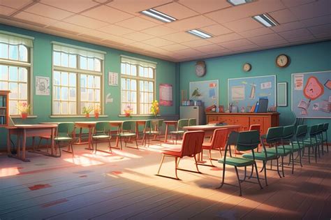 Cartoon Classroom Background Images | Premium AI-generated image