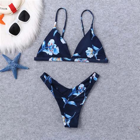 Bikini de dos piezas con estampado Floral ropa de baño para mujer