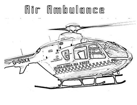 Helicopter Air Ambulance for Medical Care Coloring Page | Coloring Sky