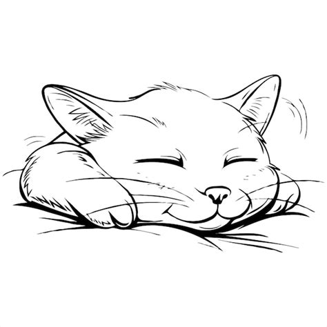 A drawing of a sleeping cat with a sleeping face | Premium AI-generated ...