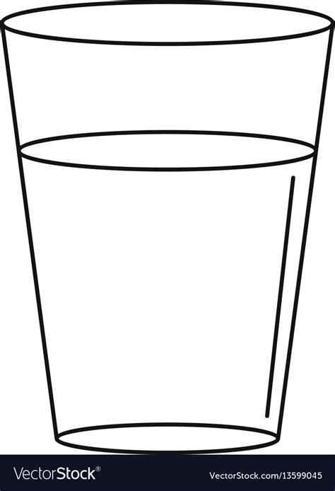 Glass water icon outline style Royalty Free Vector Image