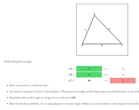 Solved Consider A Triangle With Vertices Of Angle Measure A Chegg