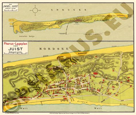 Pharus Pharus Historischer Stadtplan Juist