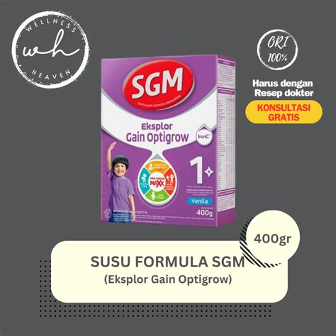 Jual SGM EKSPLOR GAIN OPTIGROW 1 VANILLA ISI 400 GRAM SUSU TINGGI