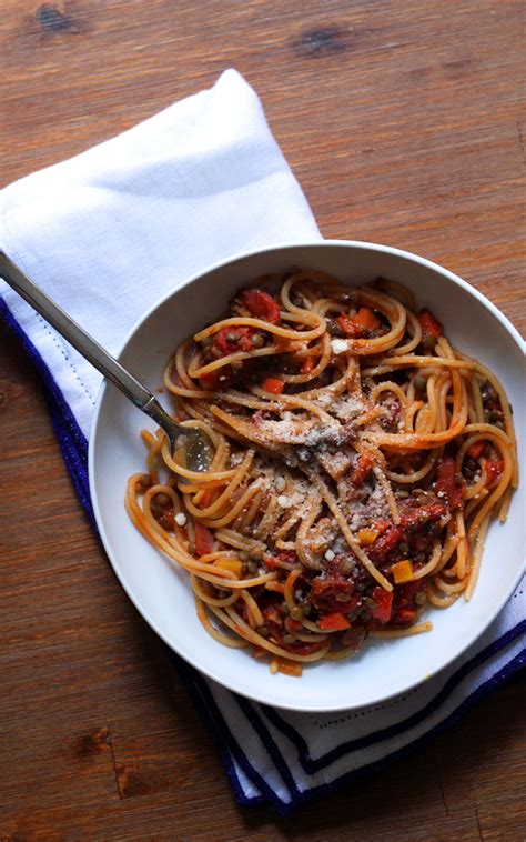 Spaghetti With Vegetarian Lentil Bolognese Joanne Eats Well With Others