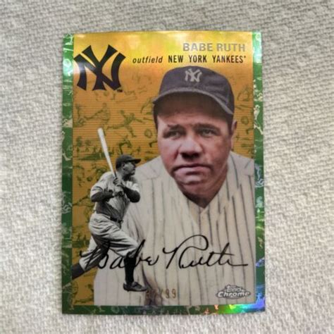 Topps Chrome Platinum Anniversary Babe Ruth Toile White Green