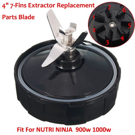 Nutri Ninja Blender 7 Fins Replacement Extractor Blade Assembly With Rubber Gasket Fit For 900w