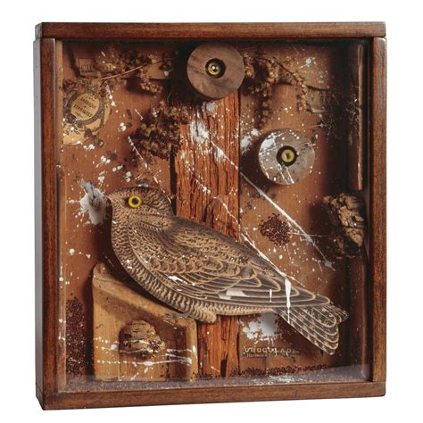 Joseph Cornell - Bird in a Box, wood, cork,...