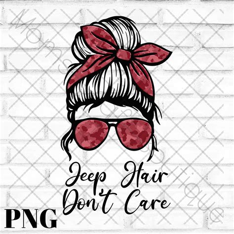 Jeep Hair Dont Care Messy Bun Red Camo Png Etsy Uk