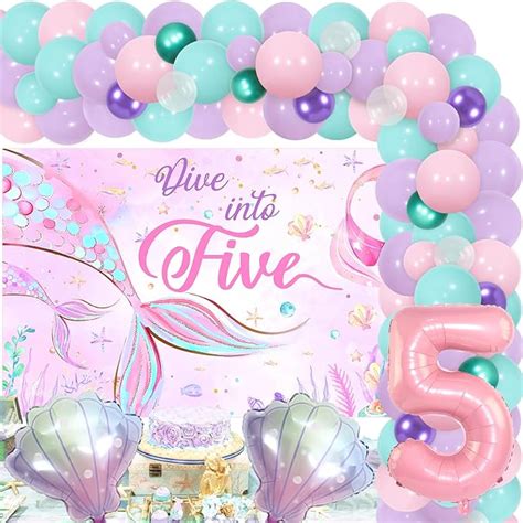 Amazon Wonmelody Mermaid Th Birthday Party Decorations Dive Into