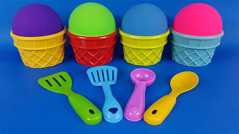 Learn Colors With Kinetic Sand In Ice Cream Cups Surprise Toys Surprise Eggs Video For