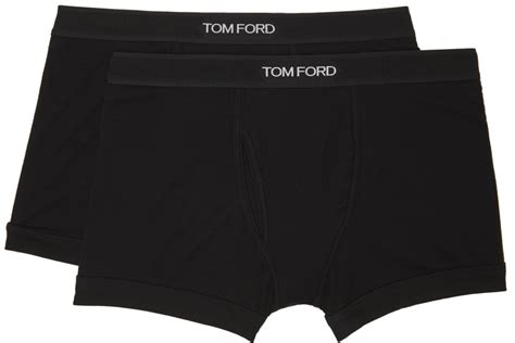 Tom Ford Two Pack Black Cotton Boxer Briefs Tom Ford