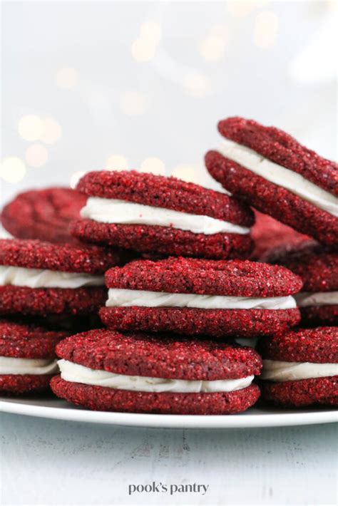 Red Velvet Sandwich Cookies Recipe Pook S Pantry Recipe Blog