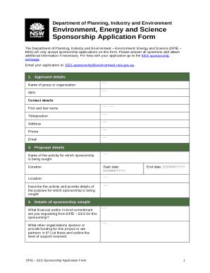 Dpie Ees Sponsorship Application Environment Nsw Environment