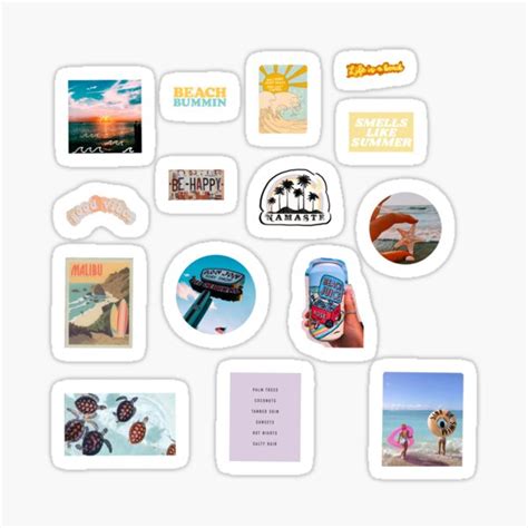 Beach Aesthetic Sticker Pack Must Order A Medium Or Large Sticker For