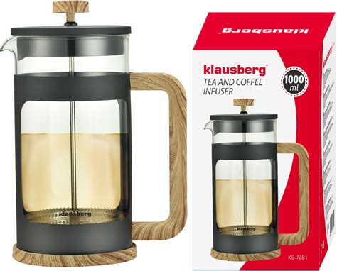 Zaparzacz Tłokowy do kawy herbaty 1000ml dzbanek French Press KLAUSBERG