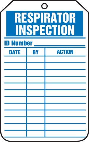 Respirator Inspection Equipment Status Safety Tag Trs