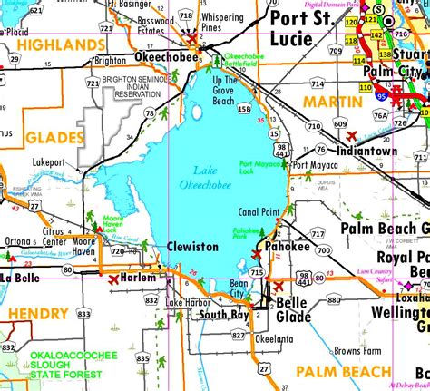 Lake Okeechobee tourist map - Ontheworldmap.com