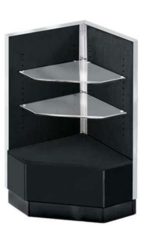 Black Metal Framed Corner Display Case 90 Degree Filler Store Supply