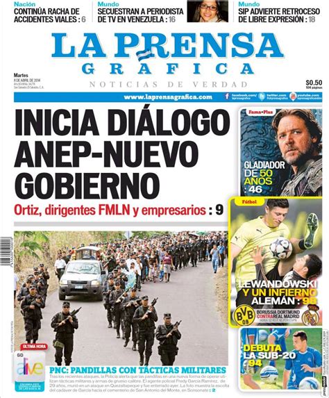 Periódico La Prensa Gráfica (El Salvador). Periódicos de El Salvador ...