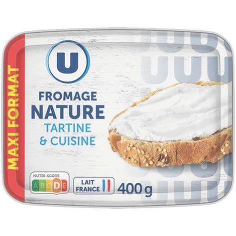 Fromage pasteurisé nature a tartiner 22 MG U 400 g La Belle Vie